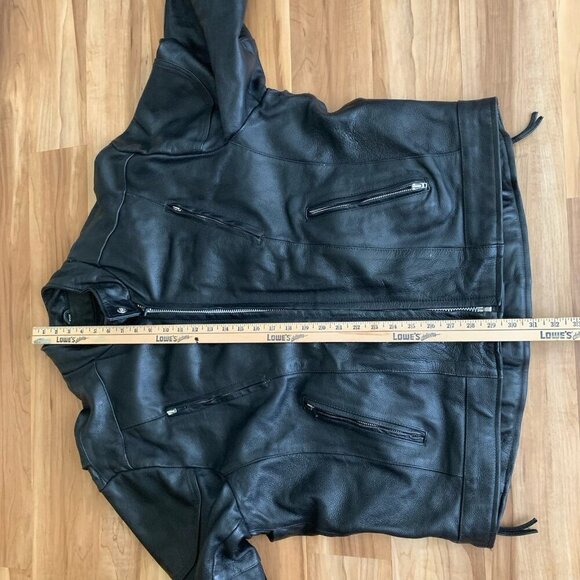 Interstate Leather Biker Motorcycle Riding Jacket Black Mens 3XL Quilted Lined - Picture 16 of 16